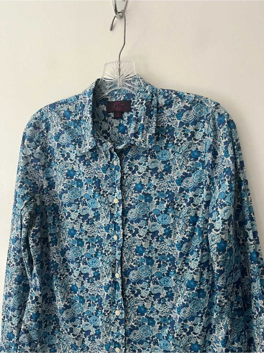 J Crew Liberty Of London Slim Perfect Shirt Elysian Day Blue Floral 6 Cotton